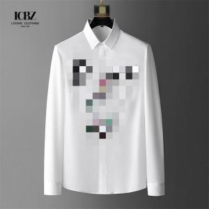 Quality Customized Logo Cotton Men's Fancy Shirt for Western Print Collar Casual Long Sleeve wholesale