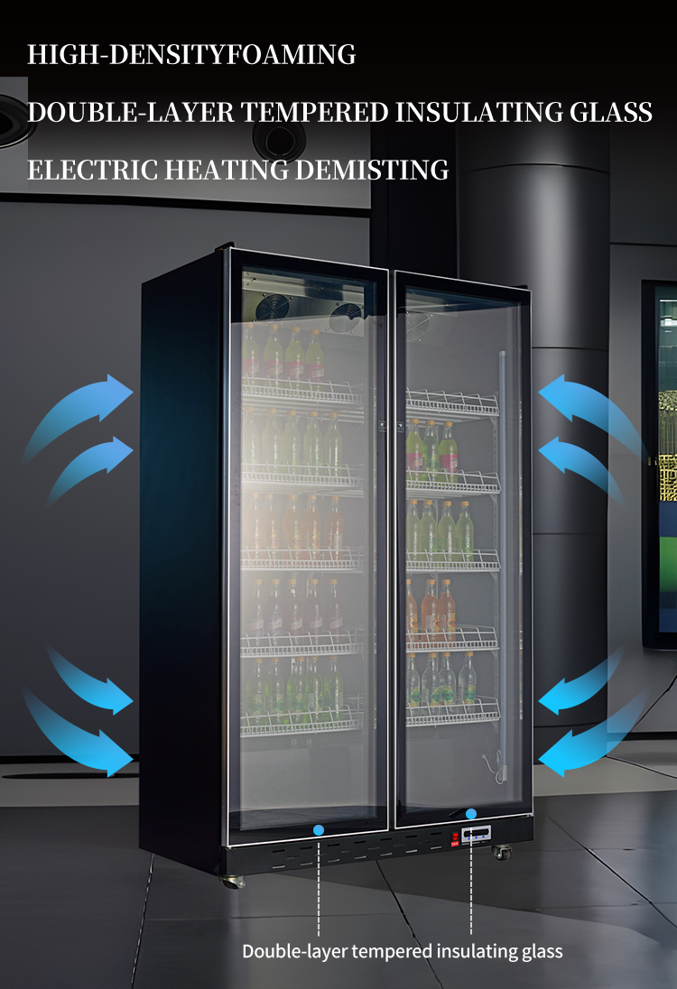 Three Door Luxury Glass Door Wine Display Cabinet Refrigerator for Bar 0-8℃