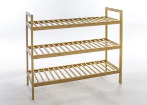 Quality 70cm Length Nature Color Capacity 12 Pairs Bamboo Shoe Rack wholesale