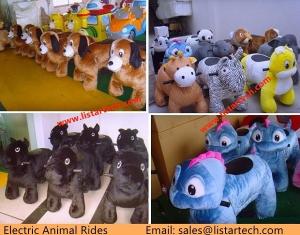 Quality Happy Rides On Animals Battery Motorized Animals Ride Coin, Plush Animal Electric Scooter wholesale
