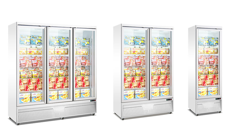 450L Supermarket Glass Door Freezer Upright Bottle Cooler
