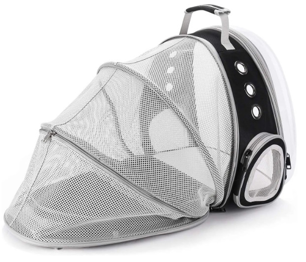 Cat Pet Carrier Backpack Transport Bag Lock Safety Zippers Portable Breathable