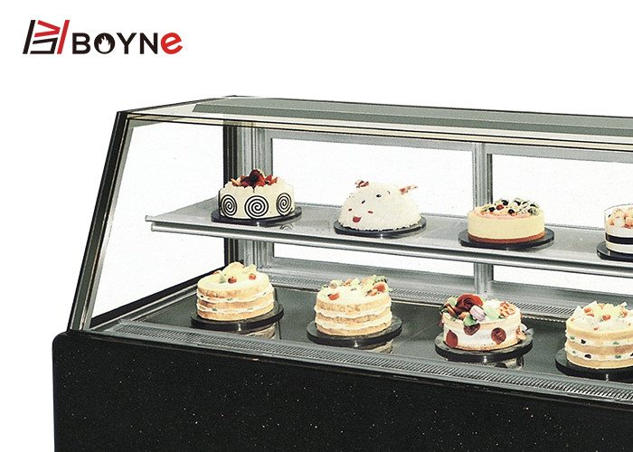 Coffee Shop Cake Display Showcase Two Layer Belved Black Marble Base