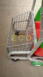 Powder Coating Plastic Basket Cartoon Kids Shopping Carts with PU Wheel