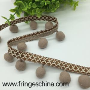Quality Machine producing OEM wholesale beautiful fabric drapery trimmings beaded pom pom fringes wholesale