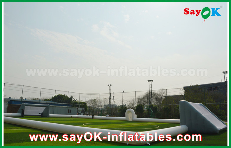 Inflatable Football Game Giant 10m Inflatable Football Field , Portable Inflatable Soccer Field With PVC Material