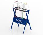 ​Eco Friendly Sports Display Rack Tennis Racket Display Rack Red / Blue / Gray