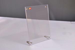 Quality Clear Acrylic Certificate Frame Holder Clear Picture Photo Display Desk Sign With Stand wholesale