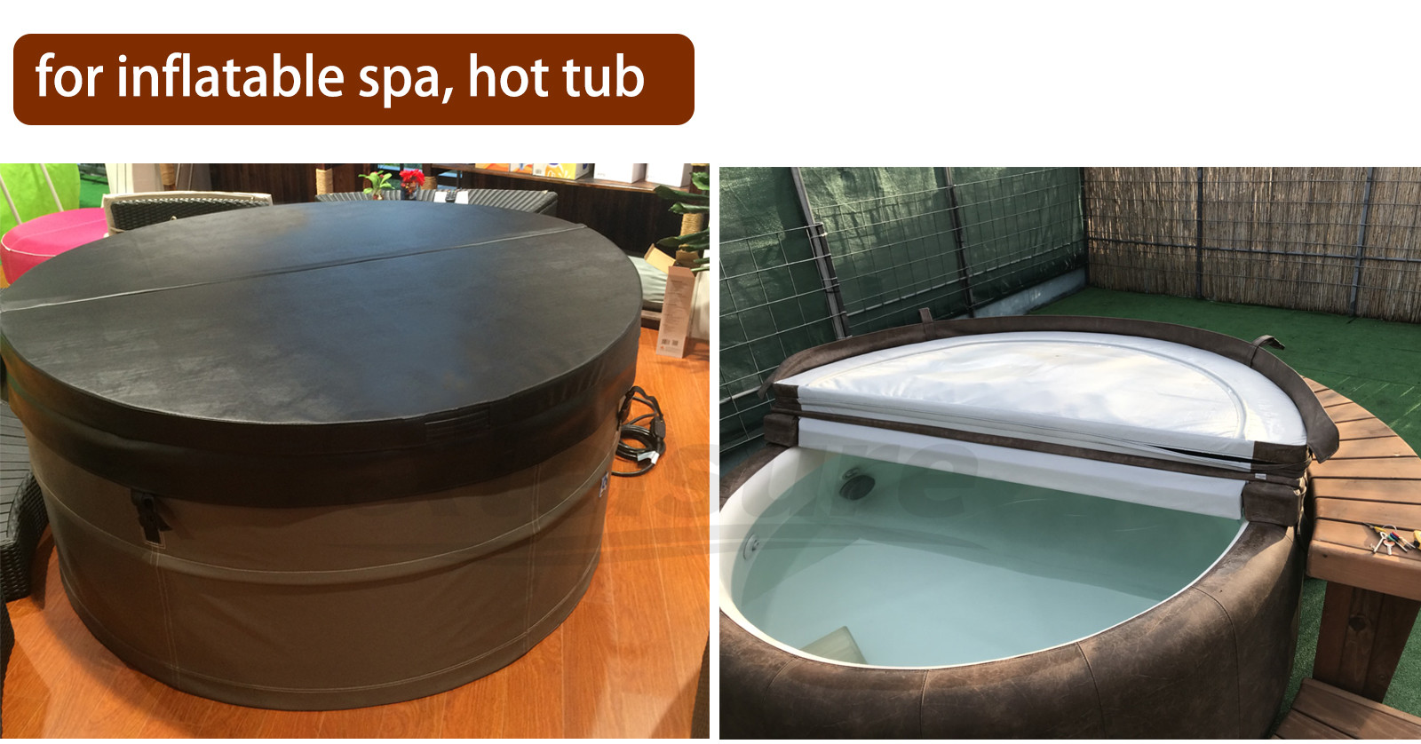 Excellent Material round black spa cover encasing the skin for hot tub wooden and inflatable spa cover