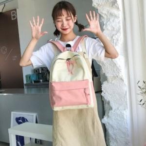 Quality Japanese girls' academic style, mori literature and art backpack, simple canvas bag, leisure travel backpack wholesale