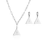 Triangle 925 Sterling Silver Jewelry Set Evil Eye ODM Pendant Necklace And