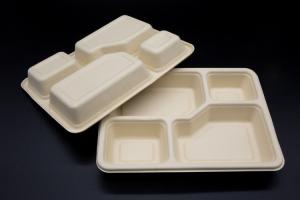 Quality Sugarcane Pulp Wheat Straw Dinnerware Set Food Biodegradable Takeaway Packaging wholesale