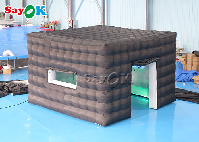 Air Inflatable Tent Black Big Commercial Outdoor Inflatable Cube Tent With Led Light