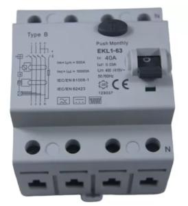 Quality Electromagnetic IP20 Type B Rcd Breaker For EV Charger 4P 415V wholesale
