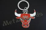 Bull Logo 2D Promotional Products Keychains , Travel Key Chain Shiny Silver