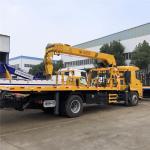 10 Ton Flatbed Truck Towing Car 4*2 / Flatbed Tow Truck With Crane