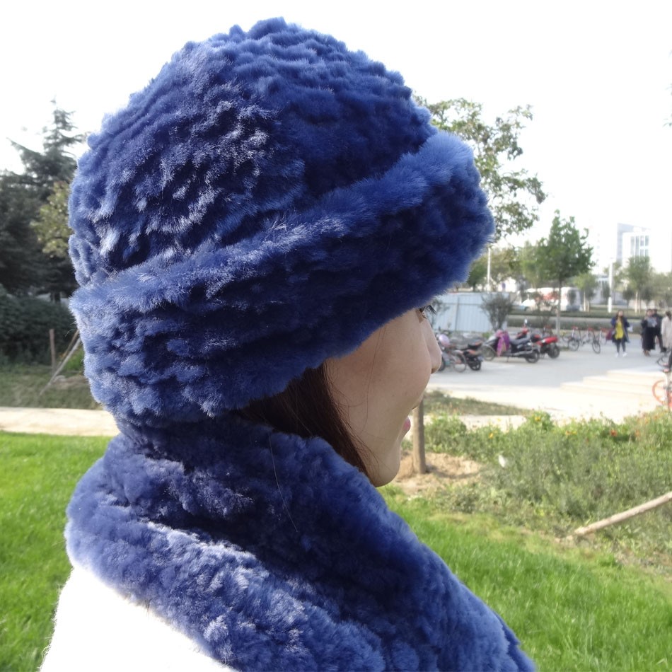 6 Panel Sheepskin Beanie Hat Shearling Lamb Fur Soft Warm For Winter
