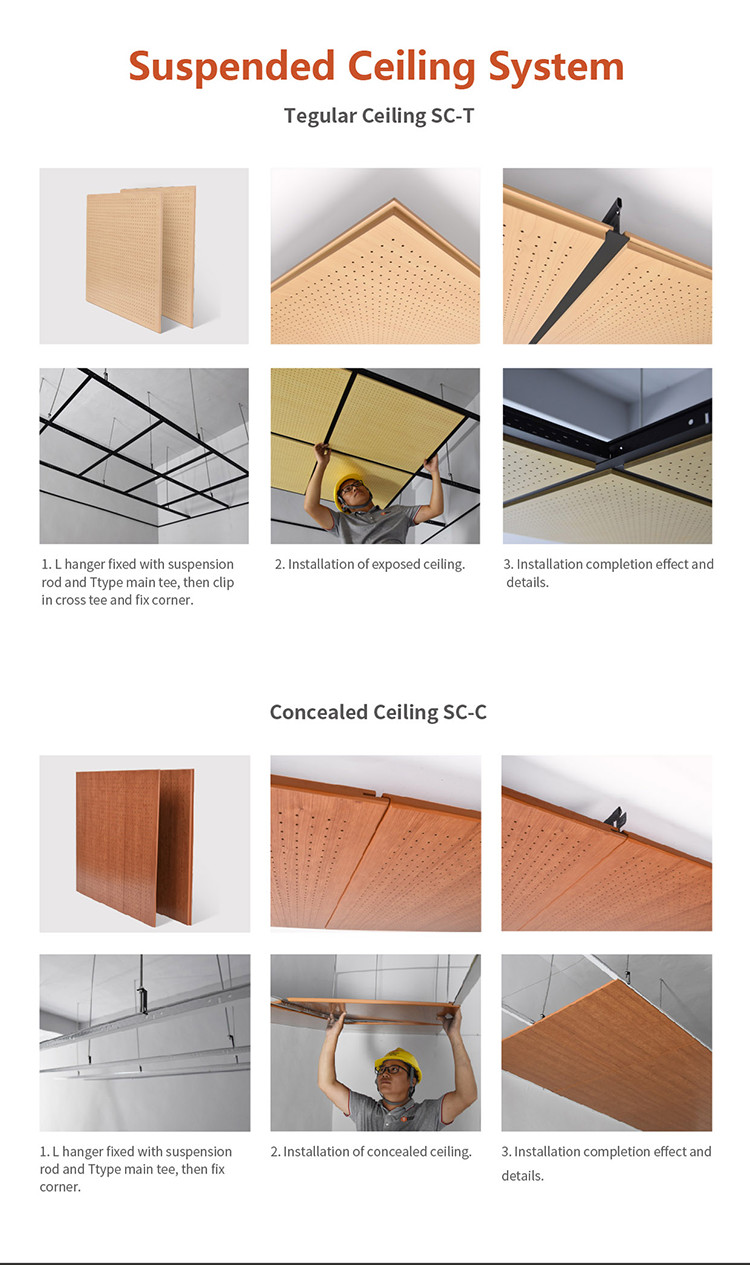 Decorative Natural Veneer Perforated Acoustic Wood Panels with E1 Grade Rating