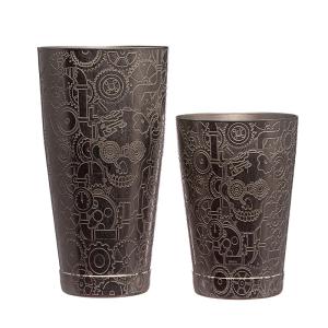 Quality Home Bar Stainless Steel Cocktail Shaker Metal Martini Shaker Etching wholesale