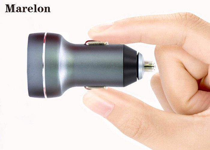 Metal Car Phone Charger Aluminium Alloy Material With Intelligent LED Display