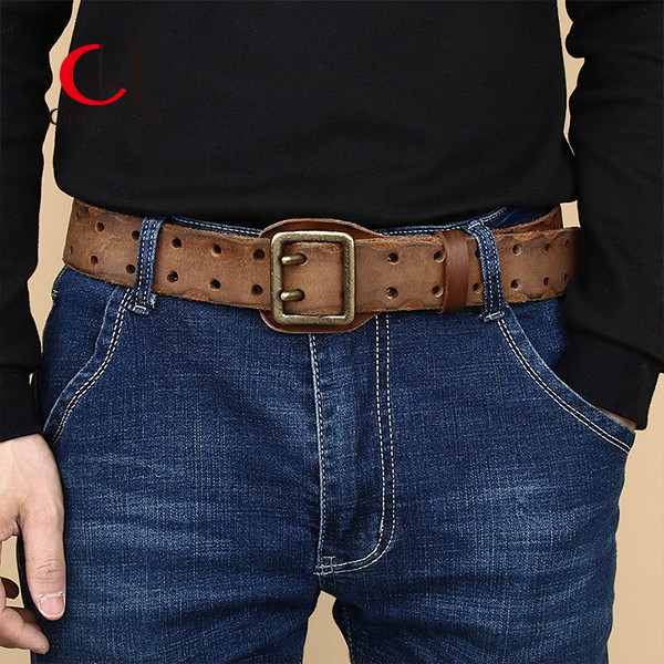 Fashion Genuine Leather Strap Red Brown Black Khaki Coffee Color For Men