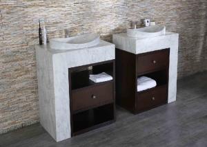 Quality Double Solid Surface Countertops , Marble Vanity Tops Surface Polished wholesale