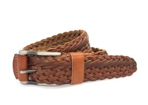 Quality BRACHI Men 'S Woven Braided Leather Belt Casual With Solid Brass Alloy Pin Buckle wholesale
