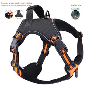 Quality Security Reflective Pet Harness Adjustable Thickened Buckle Neck Dog Harness wholesale