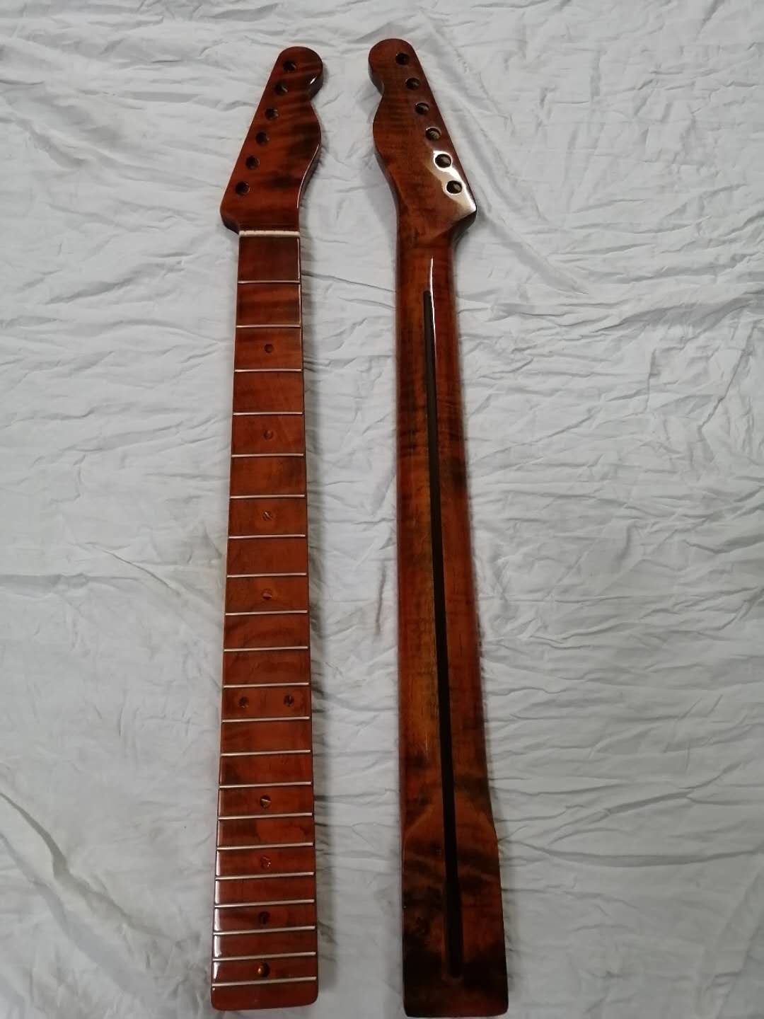 Custom Grand 22 Fret Roasted Maple Electric Guitar Neck for Handmade Tele Guitar Kits Gloss Finished with Bone Nut