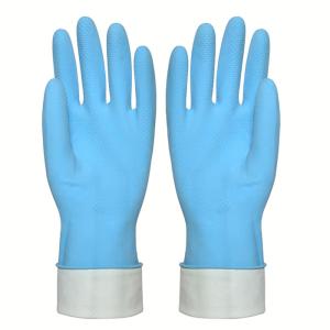 Quality Cotton Flocklined Household Kittchen Rubber Gloves Rubber Dish Washing Gloves wholesale
