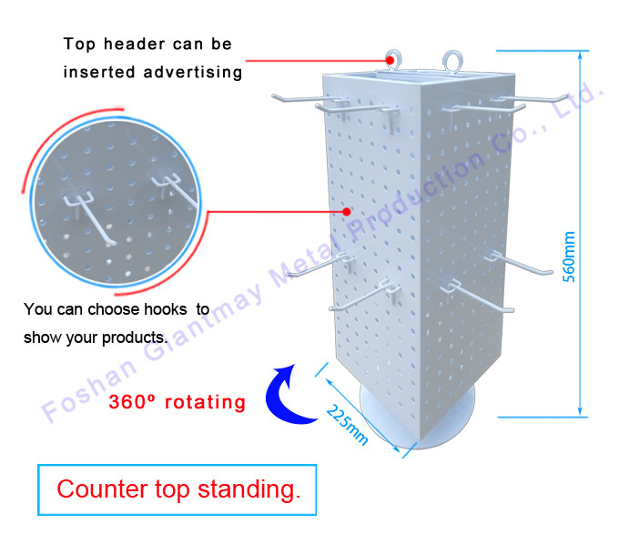 Countertop Spinning Hooks Stand Keychain Display Rack