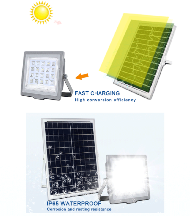 2700K 200W Remote Controlled Solar Floodlight Led 3400lm 120 Degree Lux