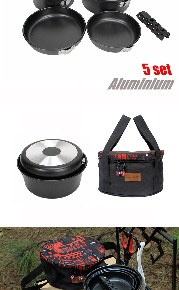 Aluminium Outdoor Cooking Pot Set 3KG Nonstick With Lid