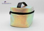 Flashing Gold Leather Cosmetic Bag Eye Catching Customized Lady Handbag