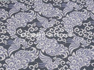 Quality Unique Phoenix Pattern Deisgn Cotton Nylon Lace Fabric Purple/Ivory Noble For Apparel SYD-0187 wholesale
