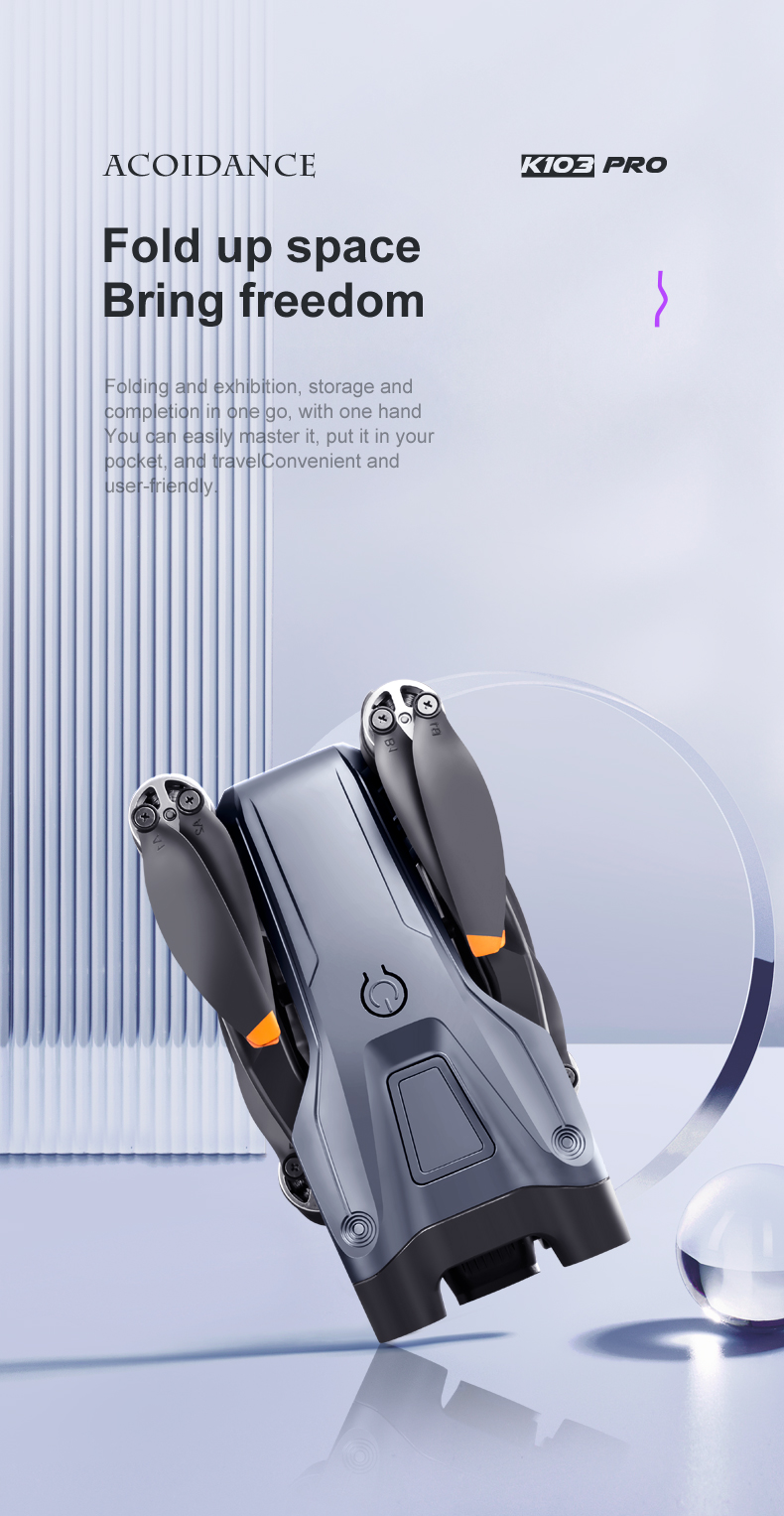 K103 Pro Aerial Drone 8k HD Camera GPS Obstacle Avoidance RC Helicopter FPV Wifi Professional Foldable Quadcopter Toy