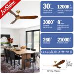 3 Wooden Blades Decorative 60 Inch Ceiling Fan 220V With Remote Control