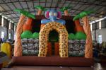 Inflatable Safari Park Bouncy Slide / PVC Inflatable Elephant Bouncer Colourful
