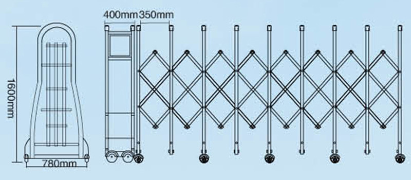Maintenance Free Factory Supply Automatic Retractable Gates Aluminum Accordion Driveway Gate