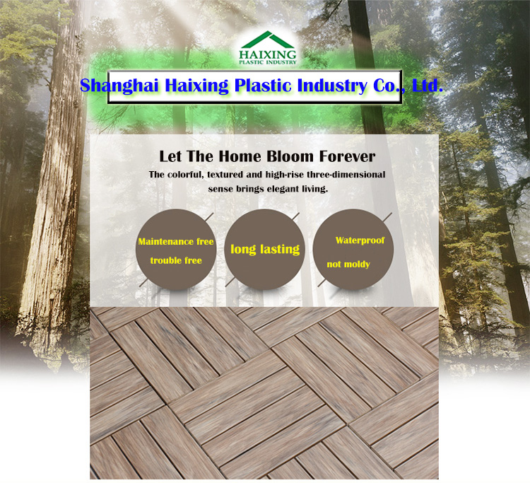 300mm*300mm Square Bathroom Deck Tile Made of Wood and Plastic Composite Material