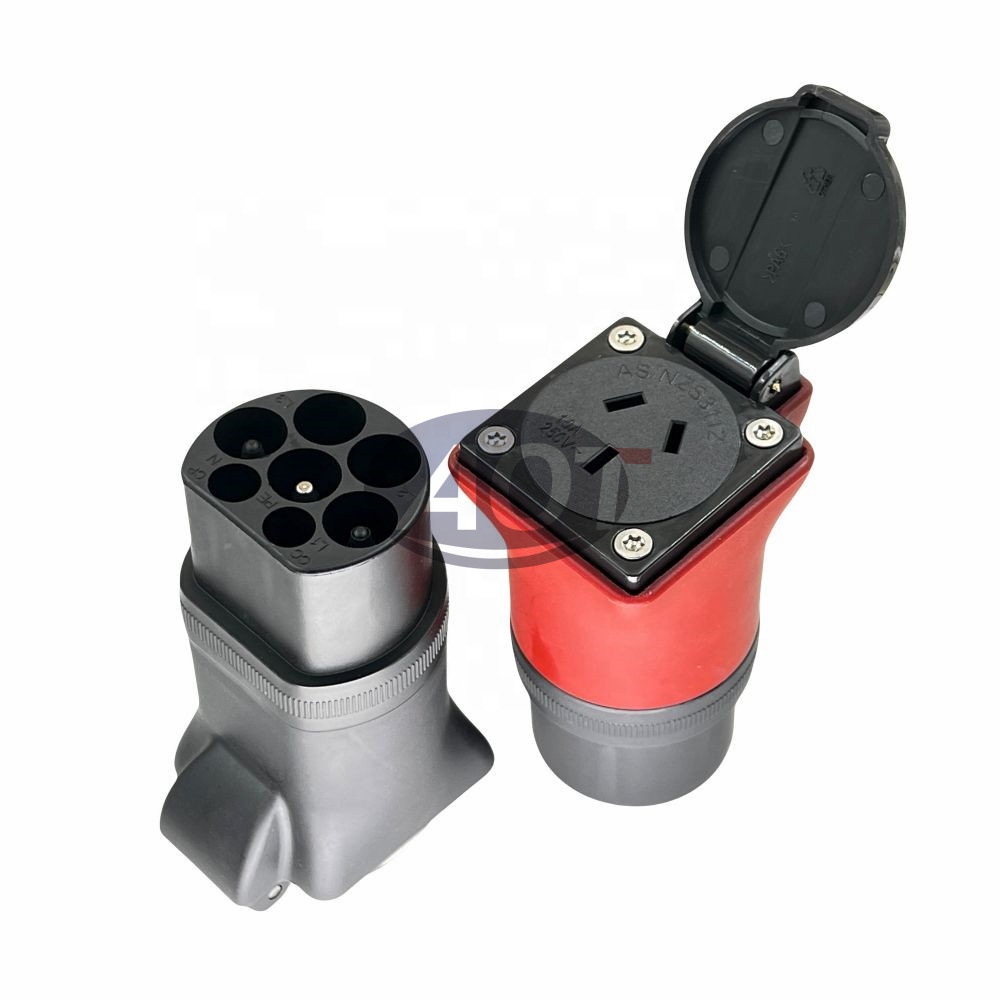 BLACK AOTAI Type2 to AC 220V 7KW Adaptor for Type2 Charger Station Type2 to AU Type I socket charging Discharger