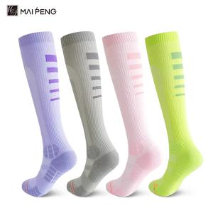 Quality Colourful Long Knee High Stockings Breathable Athletic Running Compression Socks wholesale