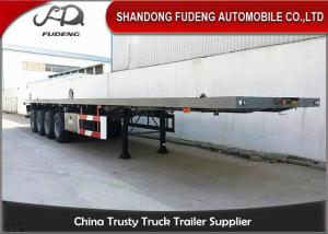 Quality 70 Ton 4 Axles 40ft 45ft Flatbed Container Delivery Semi Truck Trailer , Transportation Trailer wholesale