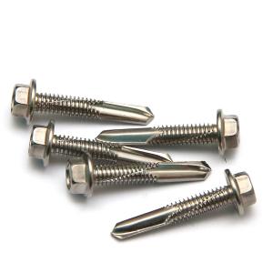 Quality Hardened 410 Stainless Self Steel Hex Head Drilling Screws For Metal Point #5 Hi Teks wholesale
