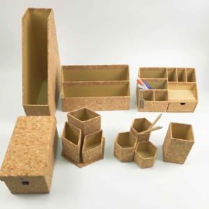Quality ISO9001 Cork Desk Organizer Set Office Stationery Cork Waterproof Tearproof wholesale