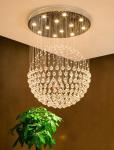 Modern K9 Large LED SphericLiving Room Crystal Chandeliers Round Large