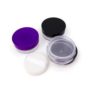 Quality Fashionable round cap make up cosmetic packaging loose powder jar wholesale
