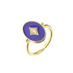 Oval Enamel Diamond Ring Insert Wedding Band Modern Geometric Engagement Rings