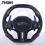 100% Real Black Perforated Leather BMW G20 G28 G30 Carbon Fiber Steering Wheel