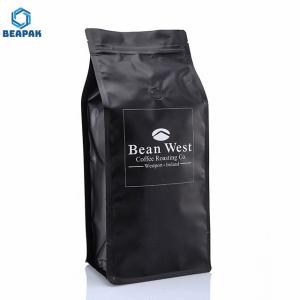 Quality Printed k Flat Block Bottom 250g Coffee Valve Bags wholesale